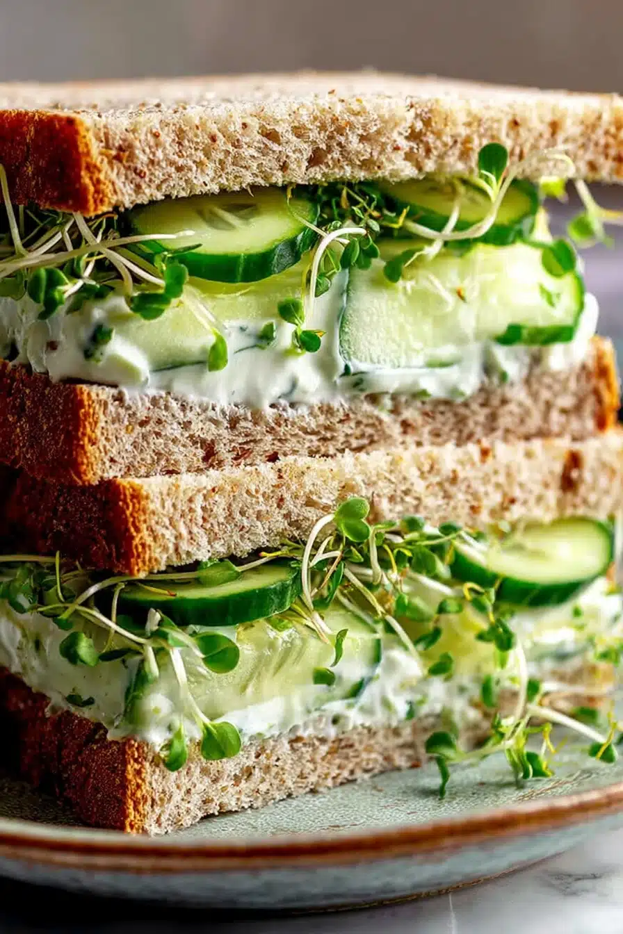 Cucumber Salad Sandwiches Easy Fresh Breakfast Recipe