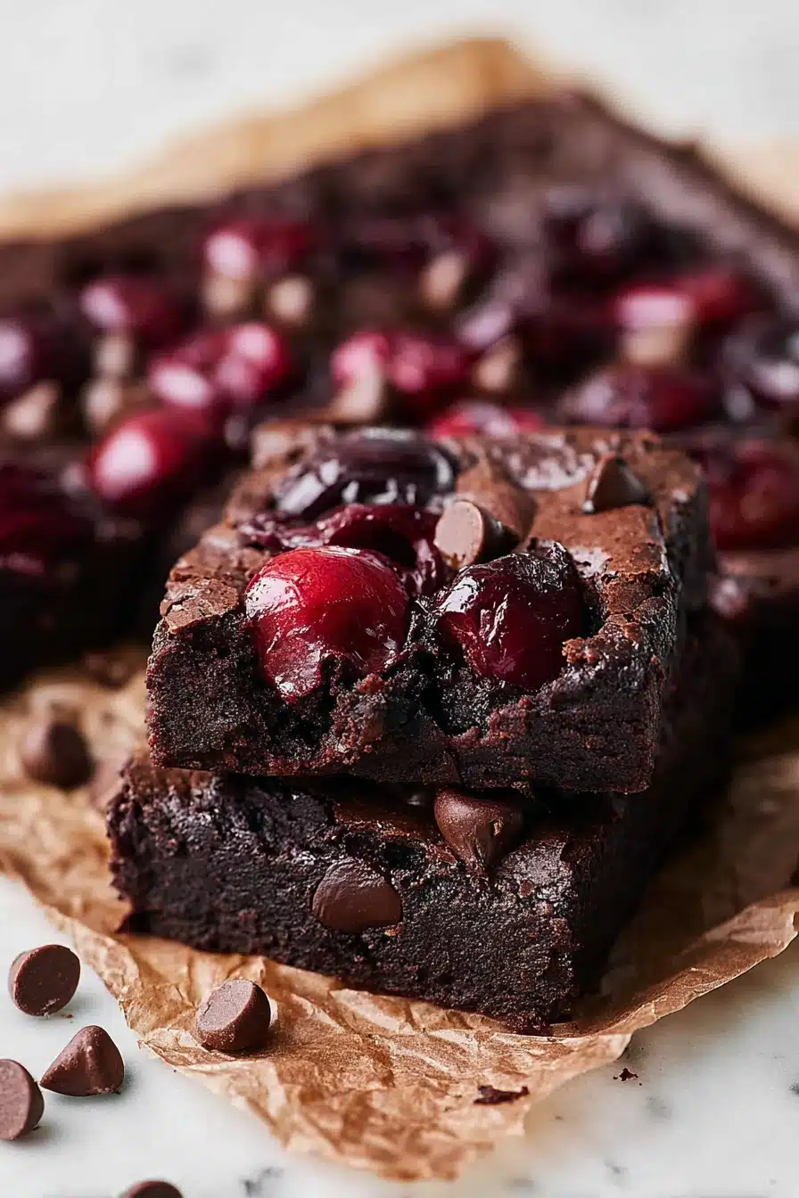 Roasted Chocolate Cherry Brownies