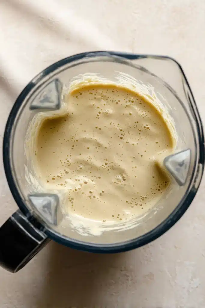 Roasted Garlic Cheddar Cauliflower Soup 2 Roasted Garlic Cheddar Cauliflower Soup blended smooth in blender