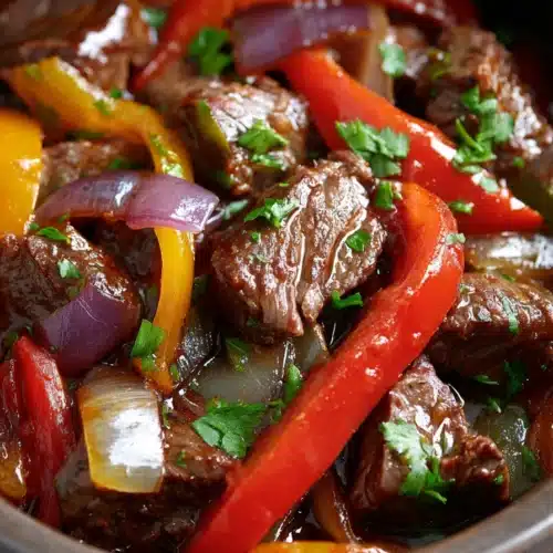 Slow Cooker Pepper Steak Recipe That’s Easy and Flavorful 3 Slow cooker pepper steak with tender beef, bell peppers, and rich savory sauce