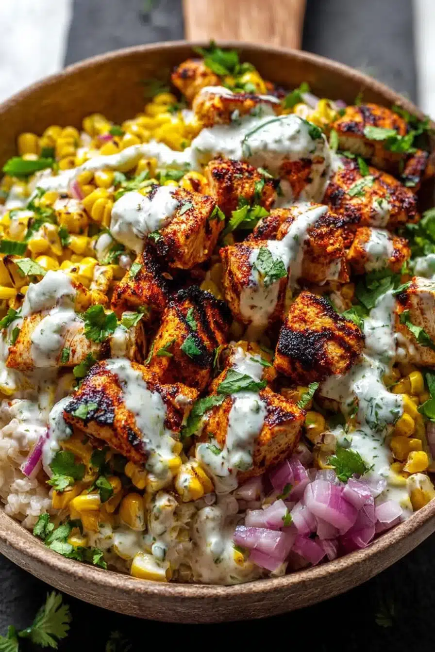 Street Corn Chicken Bowl Recipe That’s Creamy and Flavorful