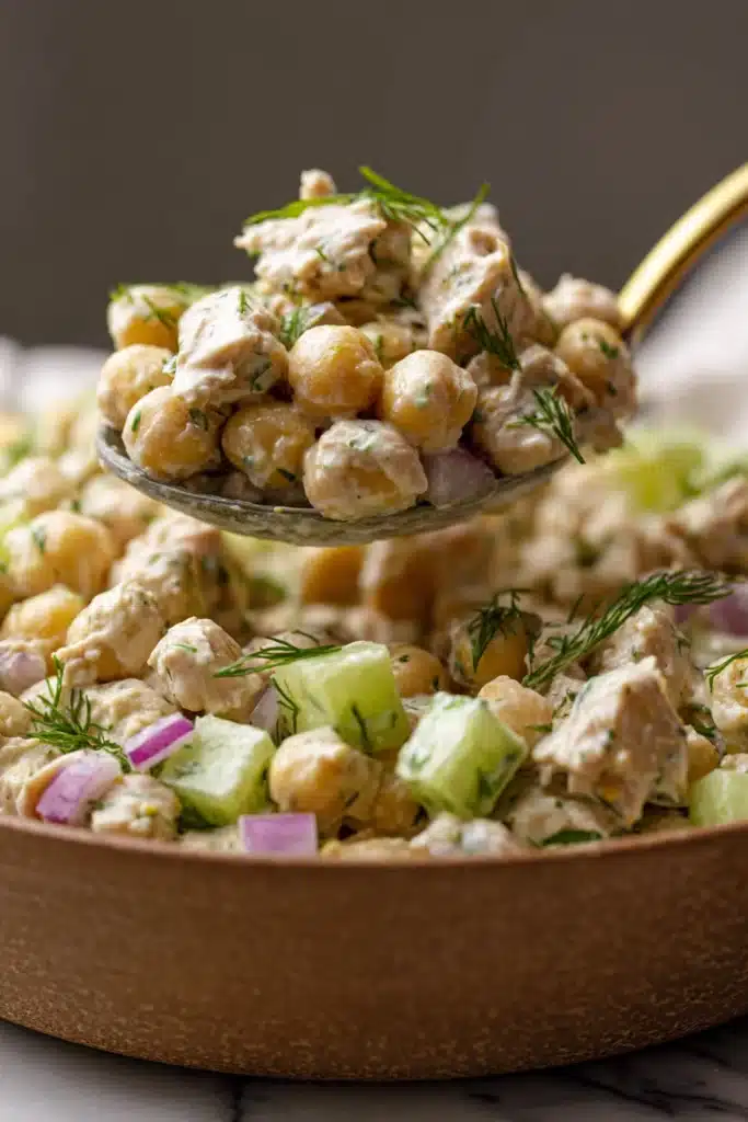 Tuna Garbanzo Bean Salad Recipe 3 Spoonful of Tuna Garbanzo Bean Salad with chickpeas and tuna