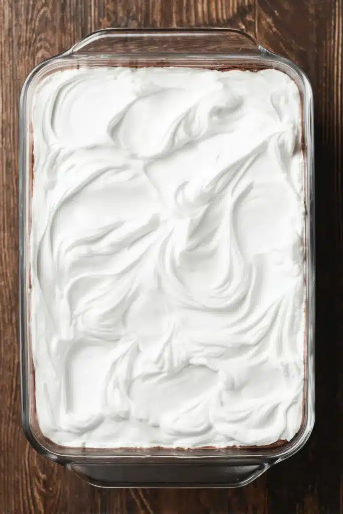 Vintage Better Than Sex Cake 2 Vintage Better Than Sex Cake with smooth whipped topping layer in baking dish