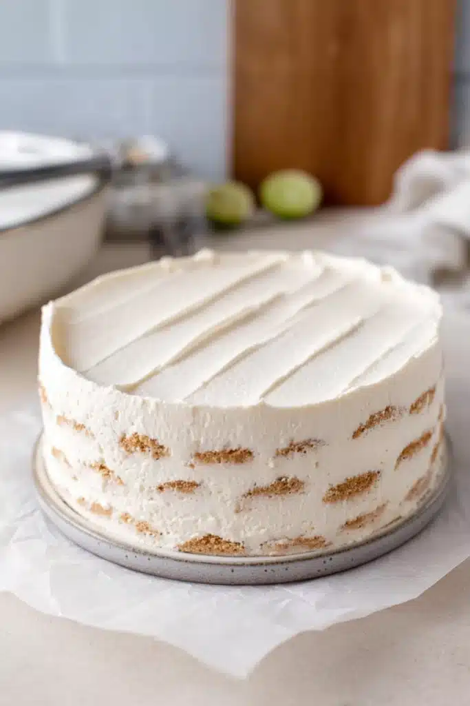 Carlota de Limón – Easy No-Bake Cinco de Mayo Dessert 2 Carlota de Limón chilled no-bake cake with visible cookie layers