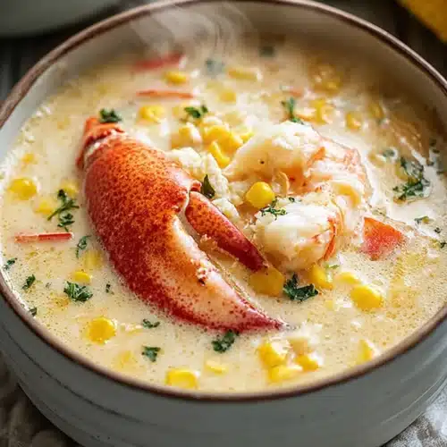 Creamy crab and corn chowder with fresh crab meat and sweet corn in a rustic bowl