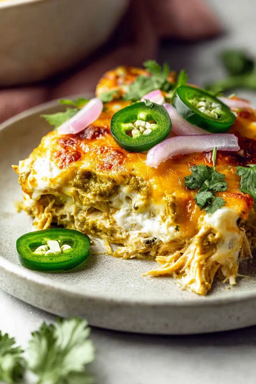 Delicious Salsa Verde Chicken Casserole