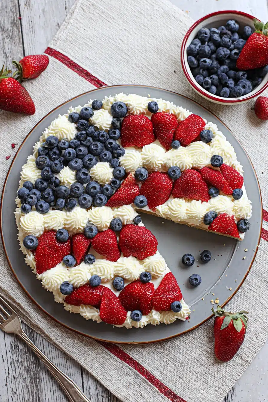 Easy American Flag Fruit Pizza