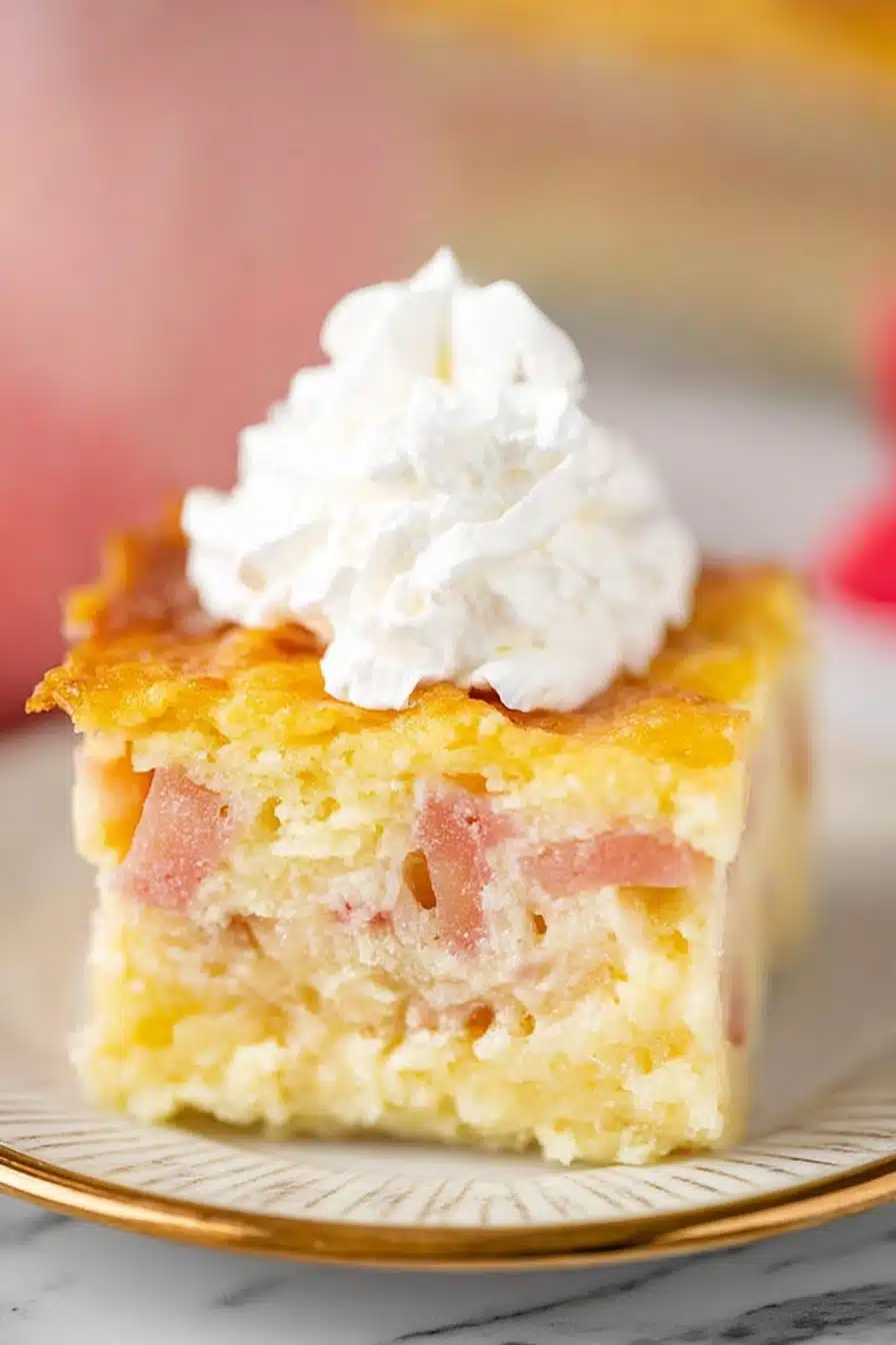 Easy Rhubarb Custard Cake Recipe That’s Creamy and Irresistible