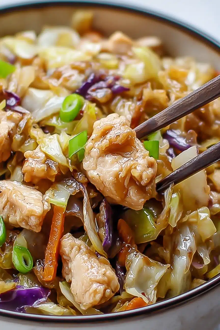 Egg Roll Bowls with Chicken and Cabbage