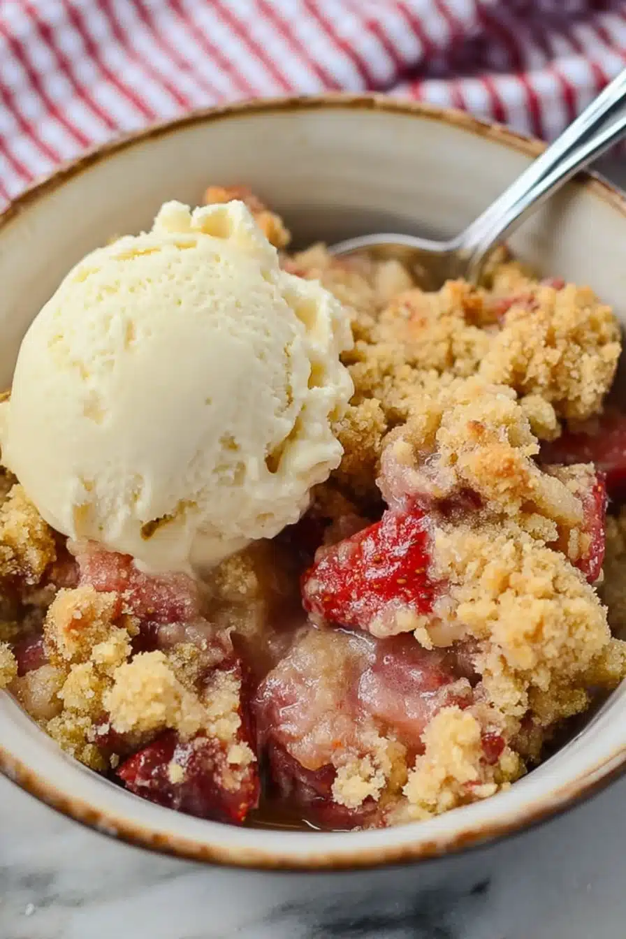 Keto Strawberry Rhubarb Crumble