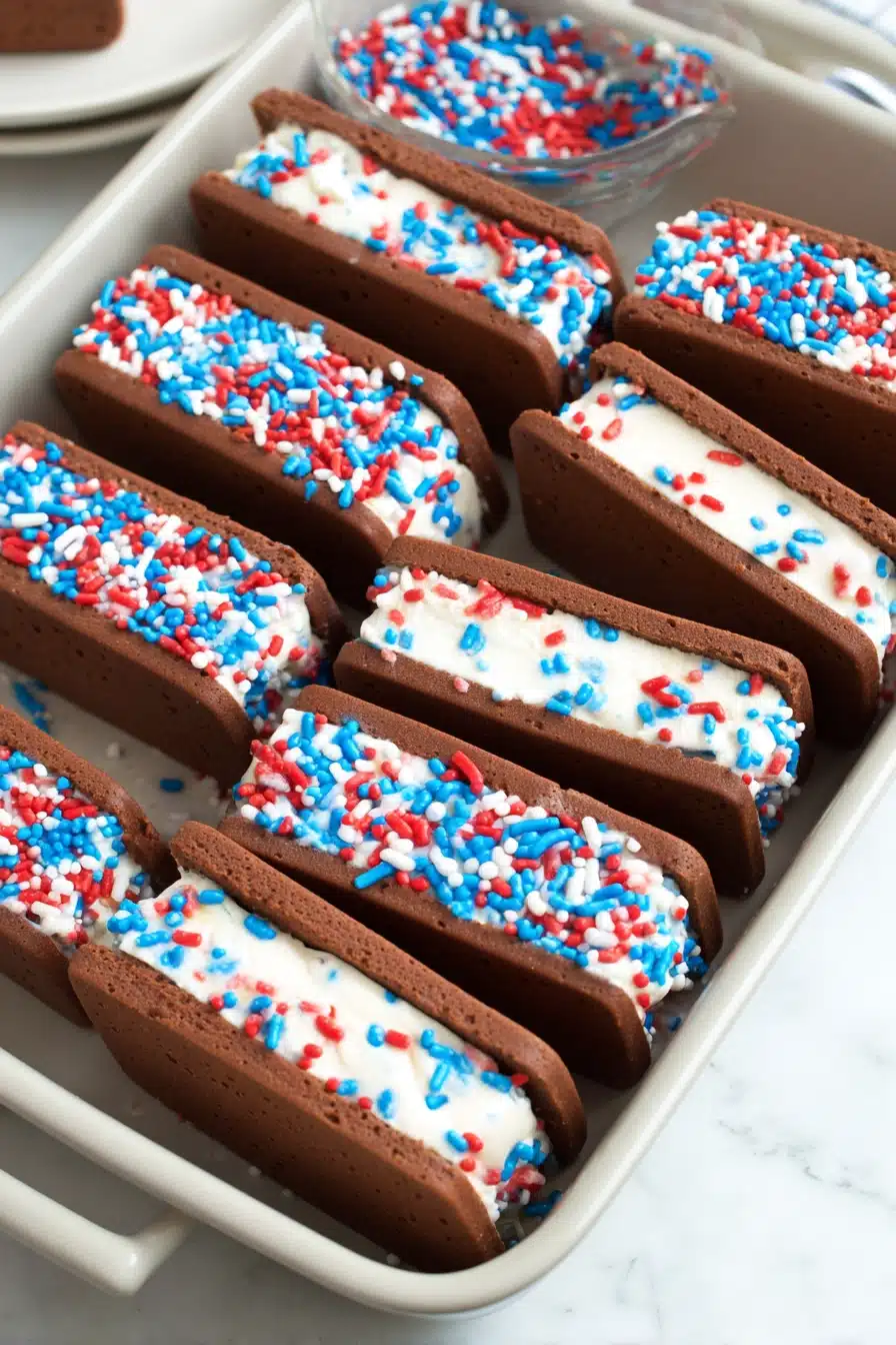Patriotic Mini Ice Cream Sandwiches