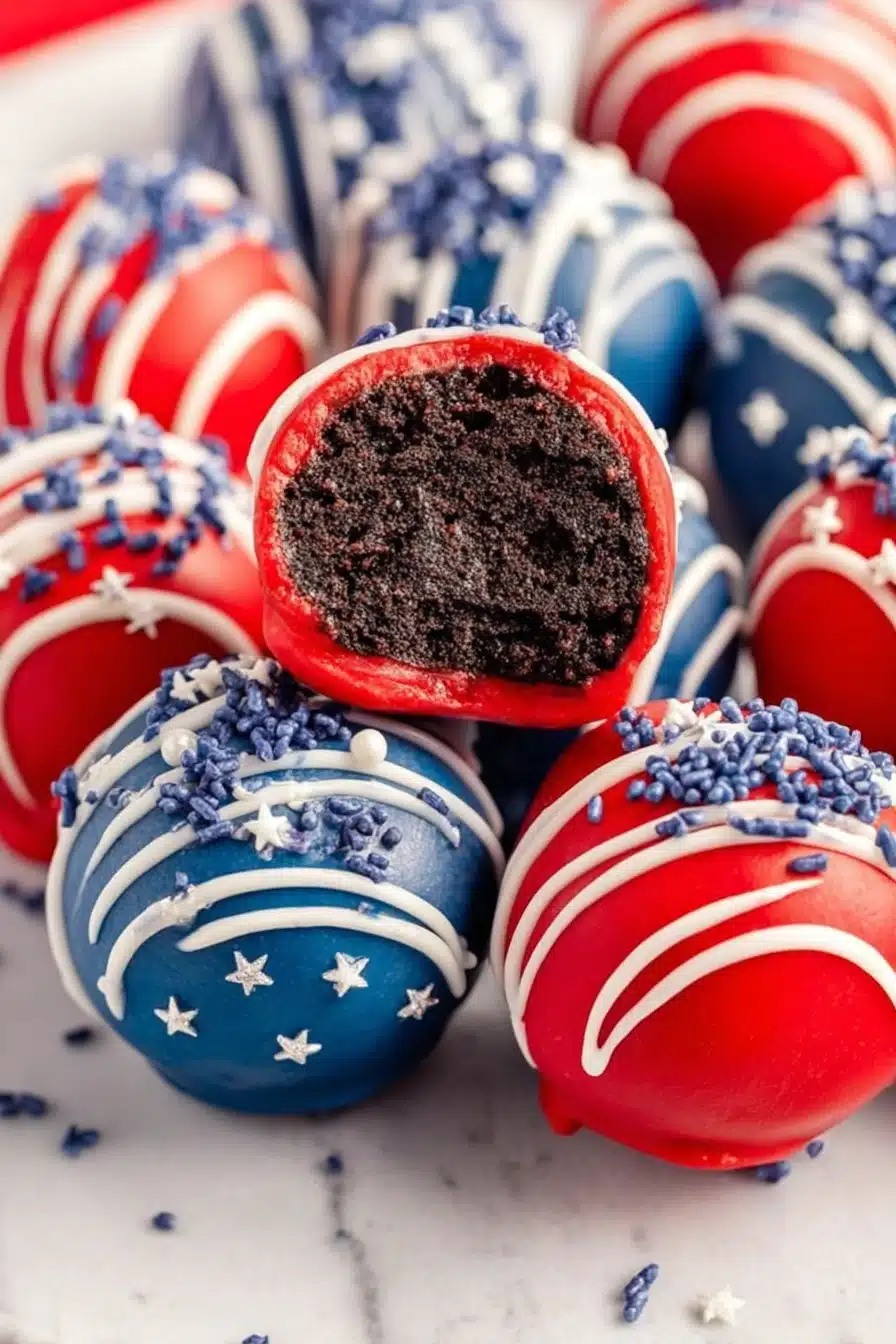 Patriotic Oreo Balls Recipe Easy No Bake Treat