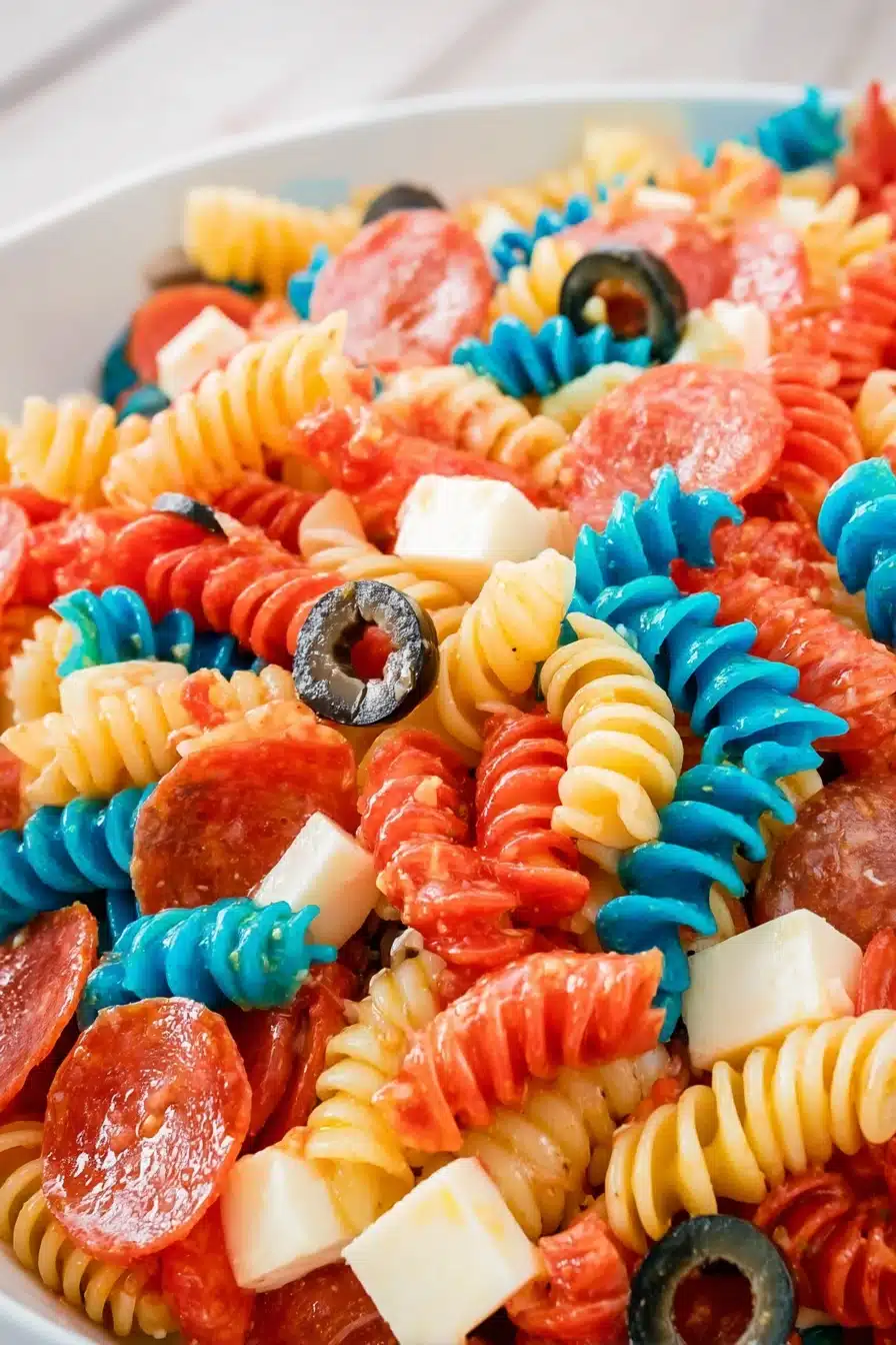 Red White and Blue Pasta Salad