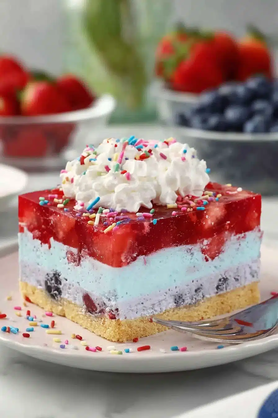 Summer Berry Jello Lasagna