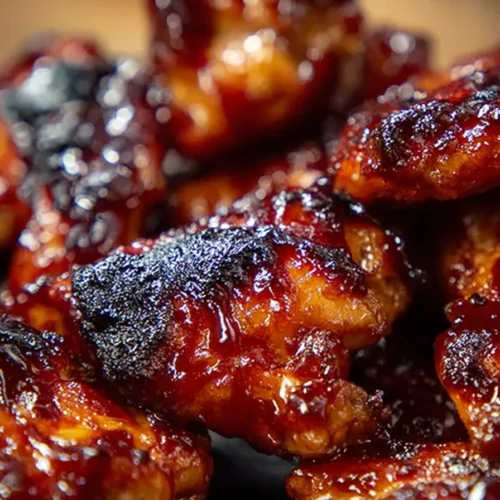 Sweet Baby Ray’s Crockpot Chicken 3 Sticky Sweet Baby Ray’s Crockpot Chicken with glossy sauce and crispy charred edges close-up