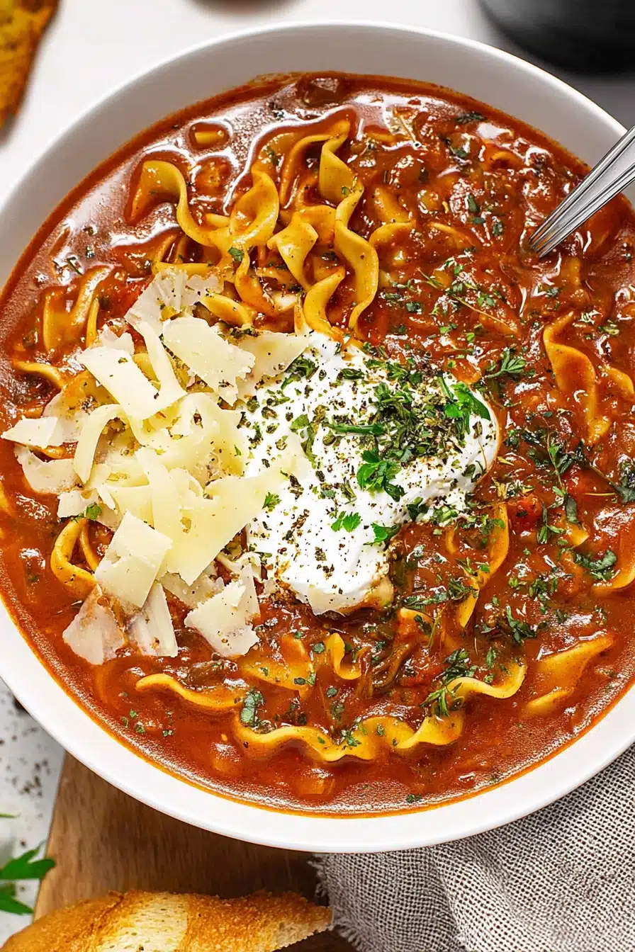 Vegetarian One Pot Lasagna Soup