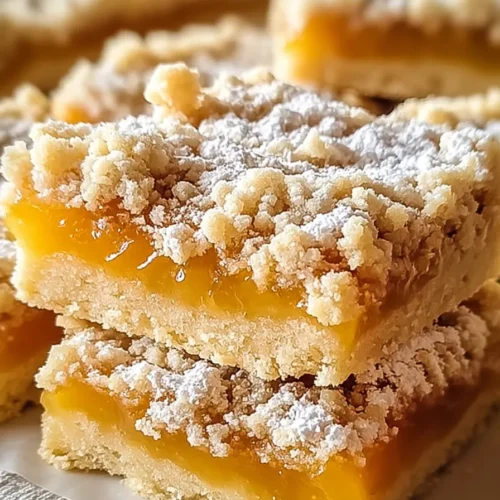 Apricot Shortbread Bars with crumbly topping and powdered sugar