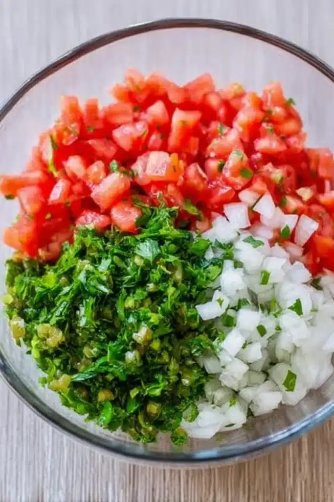 Authentic pico de gallo ingredients tomatoes onion cilantro jalapeño lime