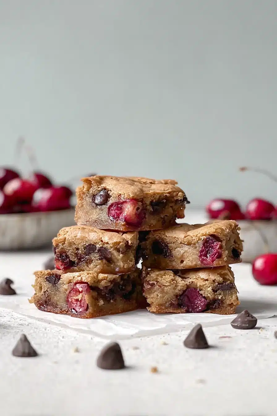 Cherry Chocolate Chip Blondies Recipe Easy and Irresistible Treat