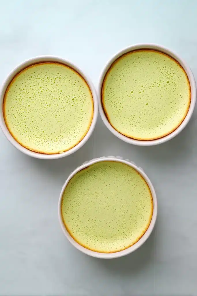 Mini lime cake desserts in ramekins with soft texture