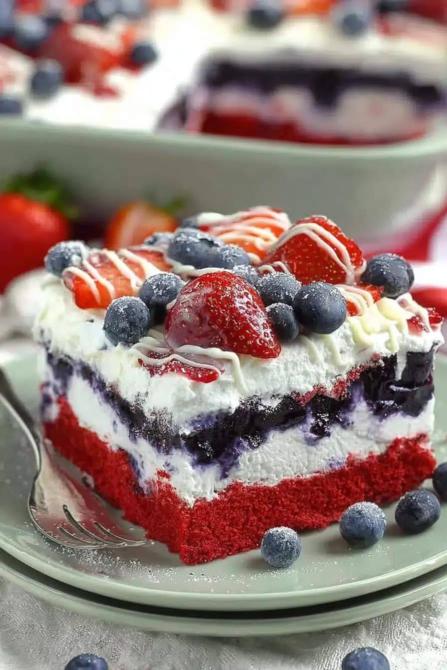 No Bake Summer Berry Lasagna
