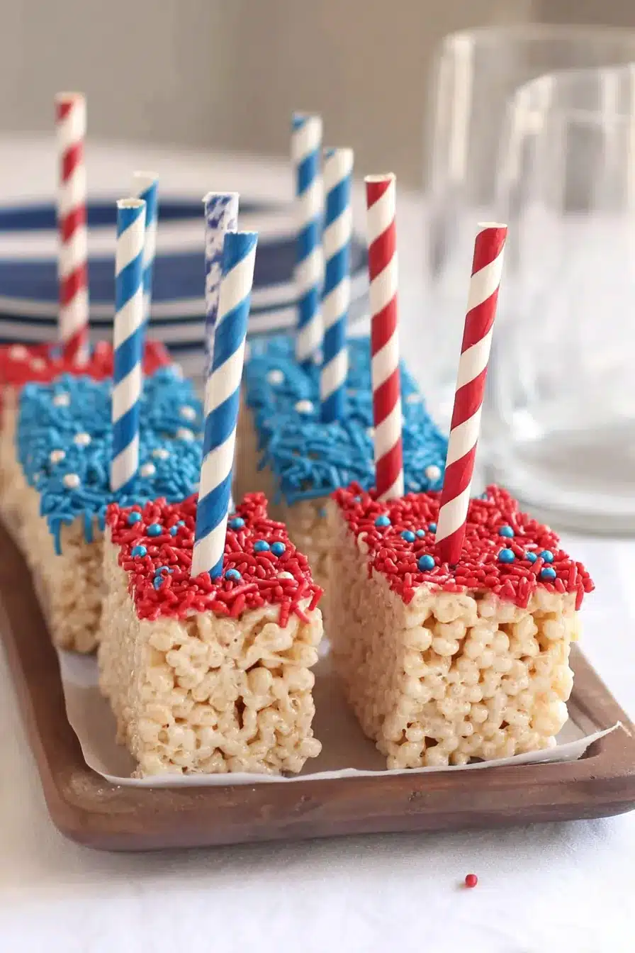 American Flag Rice Krispie Treats: The Perfect 4th of July Party Idea