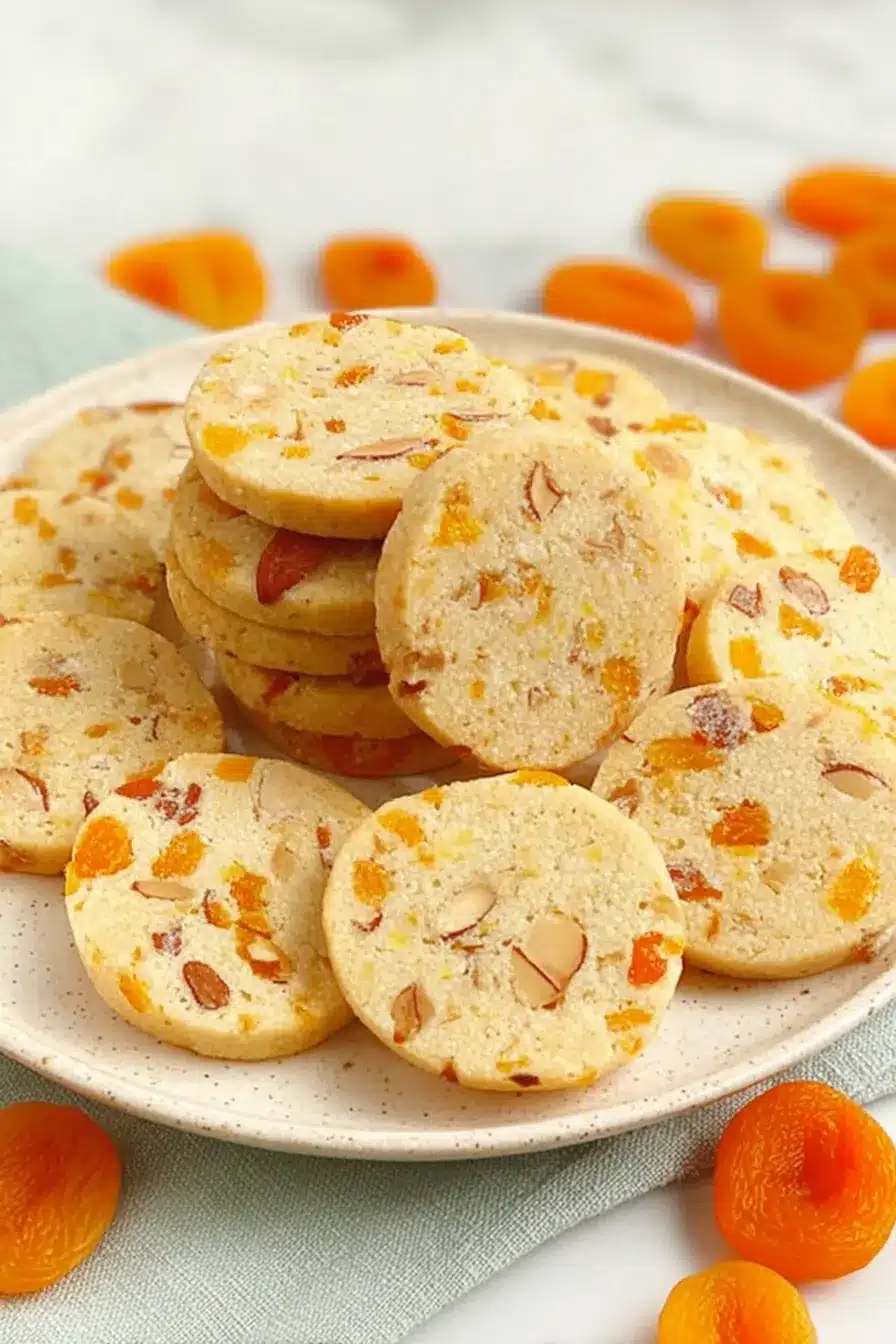 Apricot Almond Shortbread Cookies
