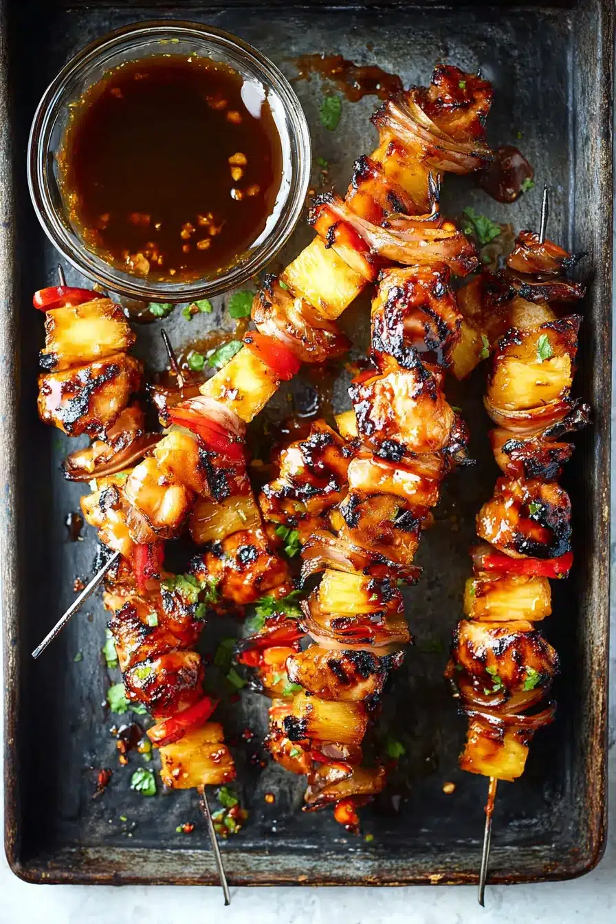 BBQ Pineapple Chicken Kabobs