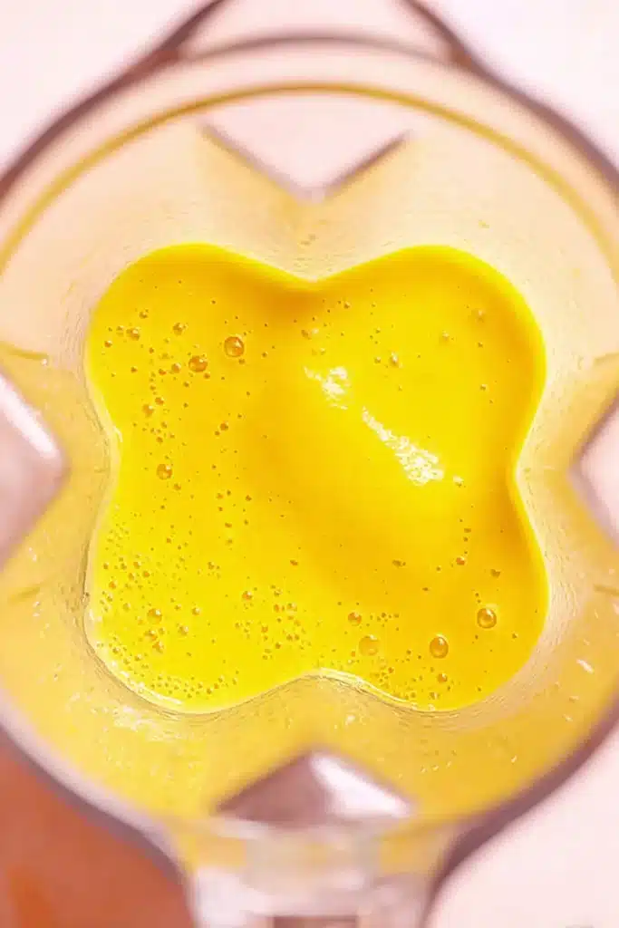 Fresh Mango Lemonade blending into smooth tropical mango purée
