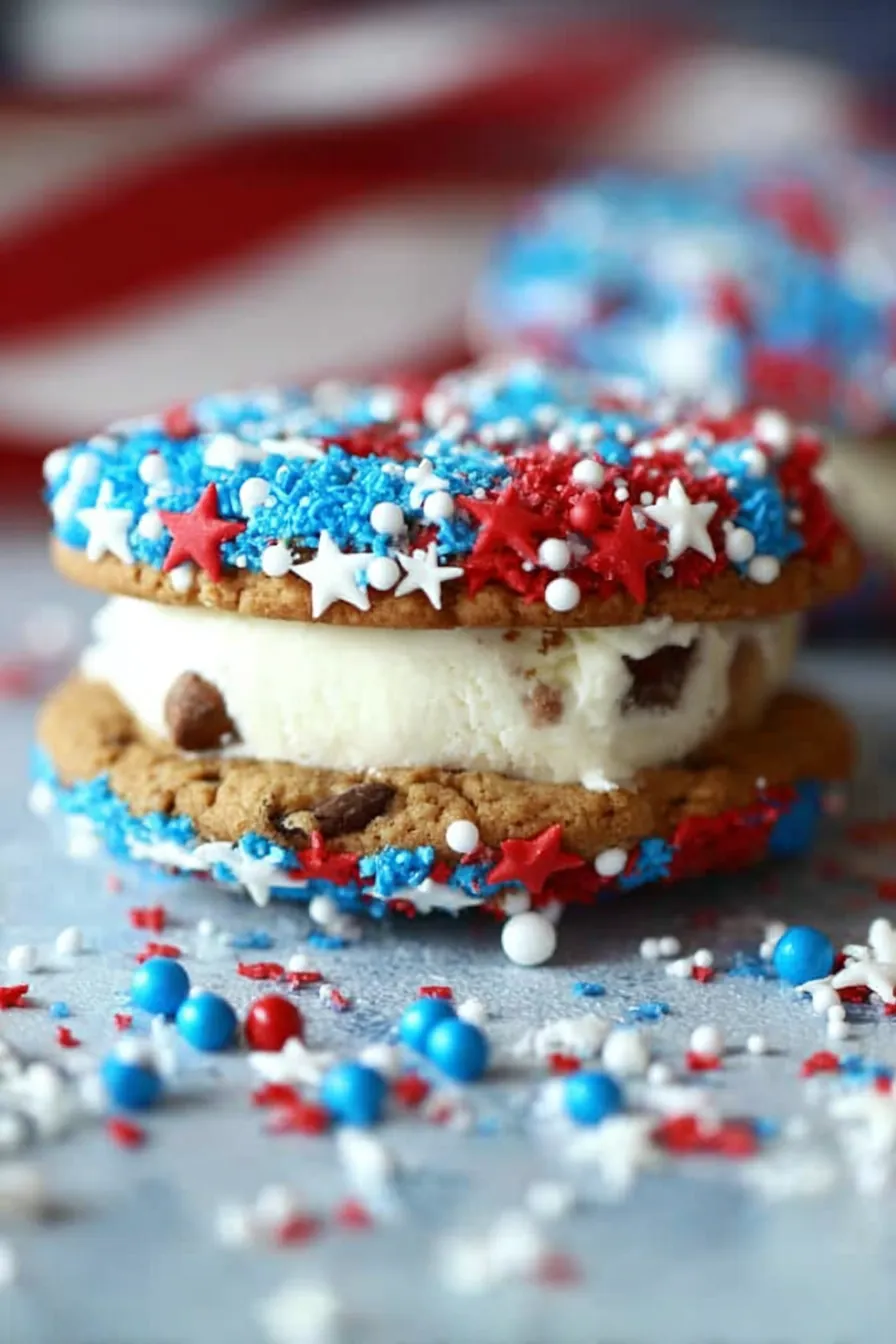 Patriotic Ice Cream Sandwiches