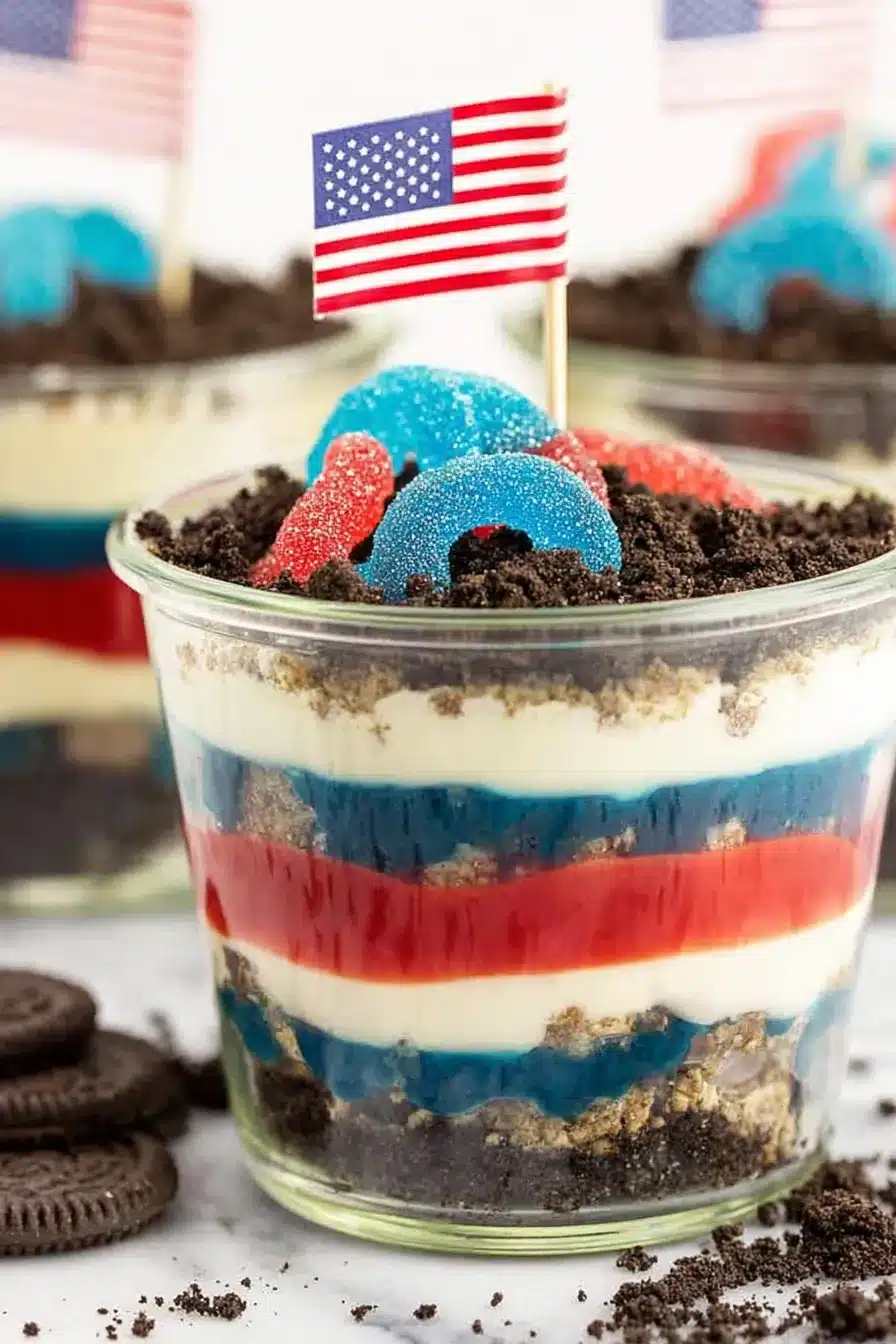 Red White and Blue Dirt Cups