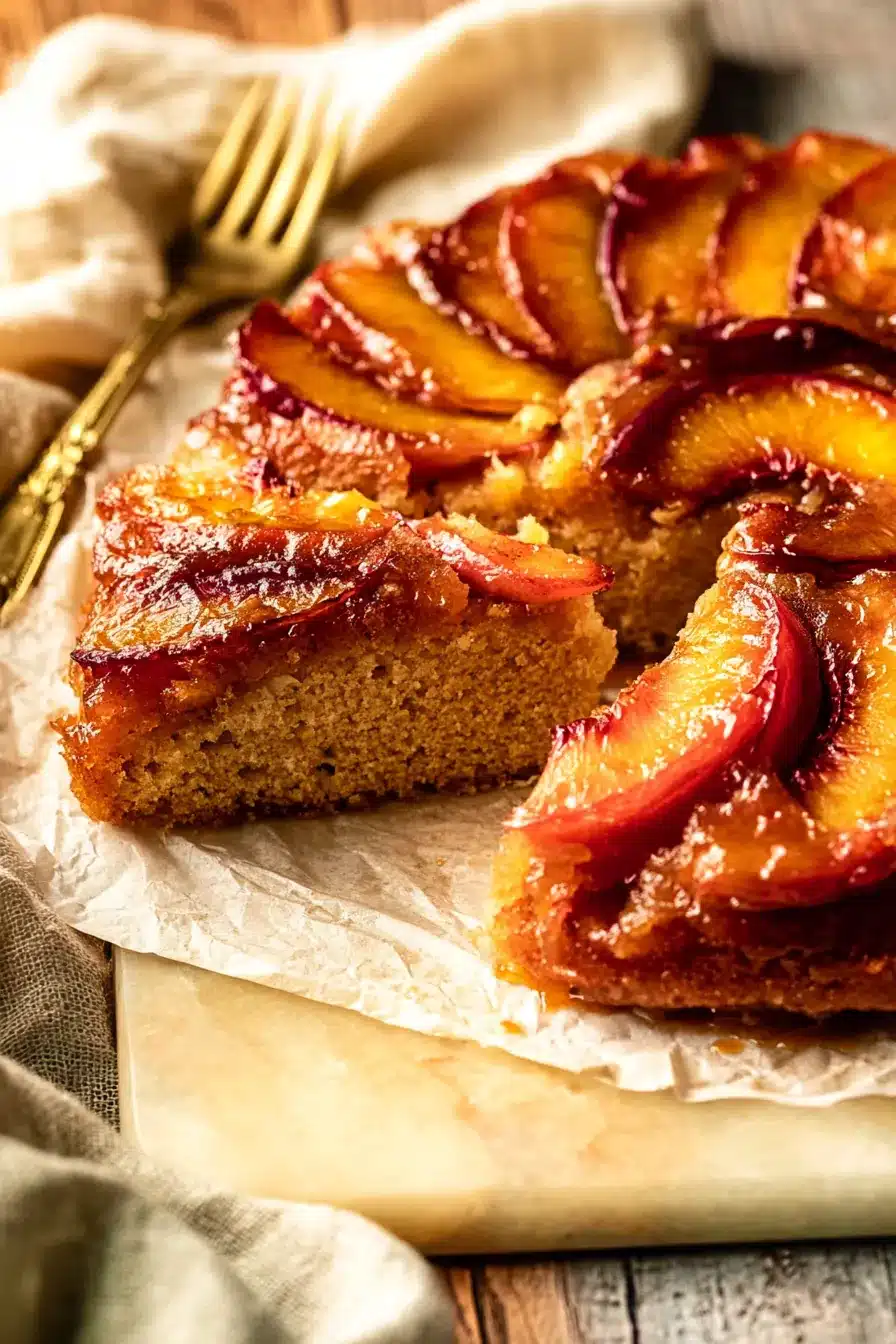 Bourbon Peach Upside Down Cake