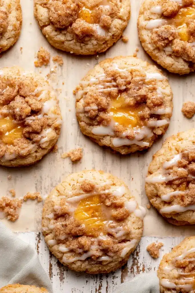 Peach Cobbler Cookies 4 Peach Bruschetta with Whipped Ricotta peach cobbler cookies with glaze and peach filling