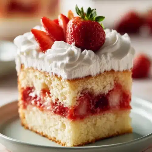 Homemade Strawberry Shortcake 4 Homemade Strawberry Shortcake cake with whipped cream and fresh strawberries