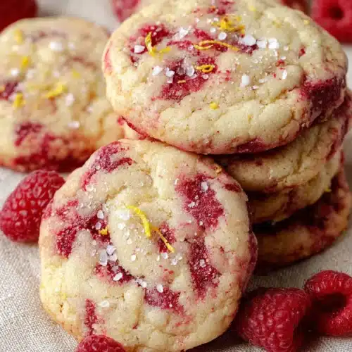 Lemon Raspberry Cookies dough in a glass bowl before adding raspberries