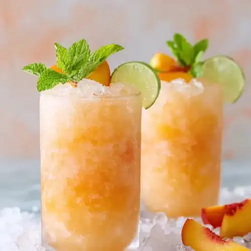 Pineapple Peach Agua Fresca 5 Pineapple Peach Agua Fresca served over crushed ice with peach, lime, and mint