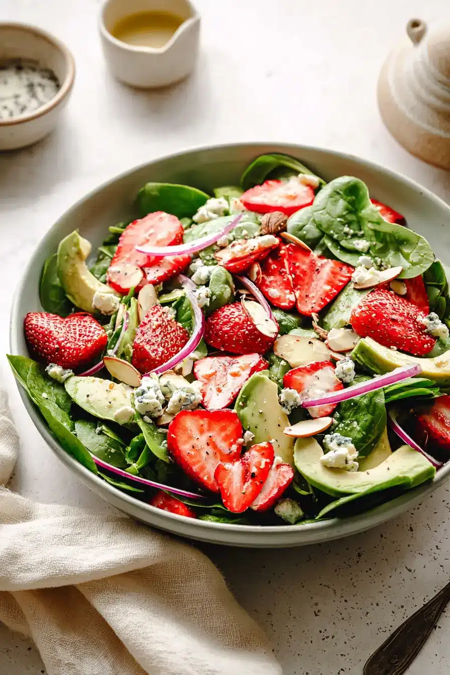 Strawberry Avocado Spinach Salad