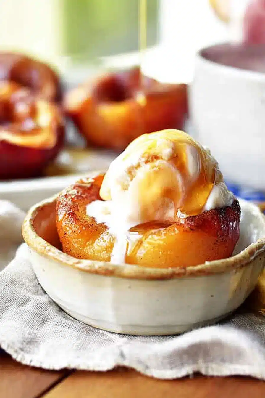 Cinnamon Sugar Baked Peaches