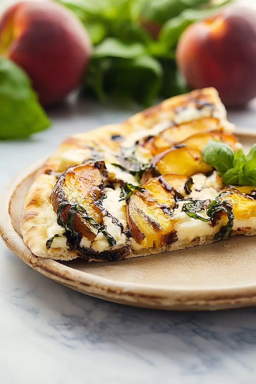 Peach And Basil Naan Bread Pizza Recipe
