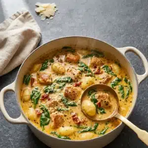 Creamy Marry Me Chicken Soup: Rich and Cozy Comfort Food 3 Creamy Marry Me Chicken Soup with gnocchi, chicken, spinach, sun dried tomatoes, and Parmesan