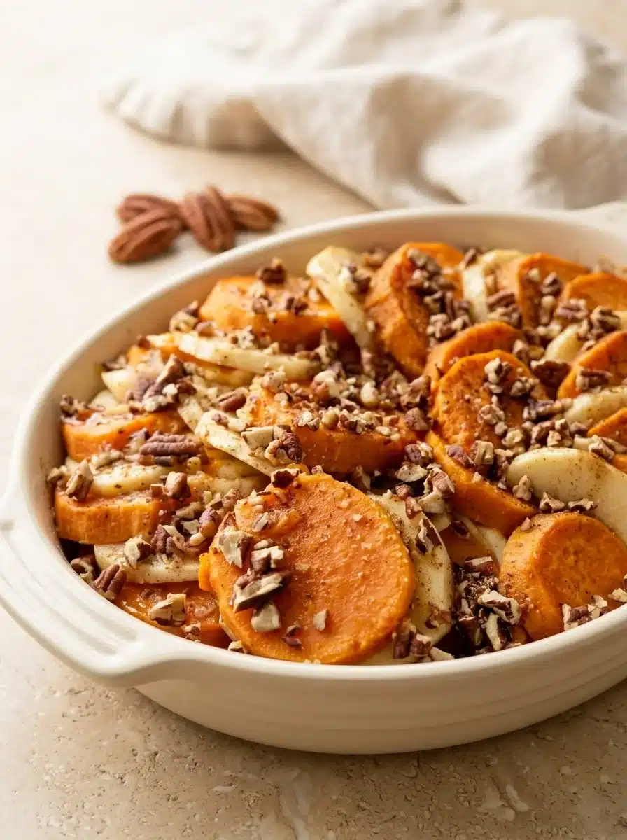 Honey Glazed Apple Sweet Potato Casserole