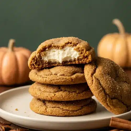 Pumpkin Cheesecake Cookies That Are Rich, Chewy, and Creamy 7 Pumpkin Cheesecake Cookies with creamy centers and pumpkin spice sugar
