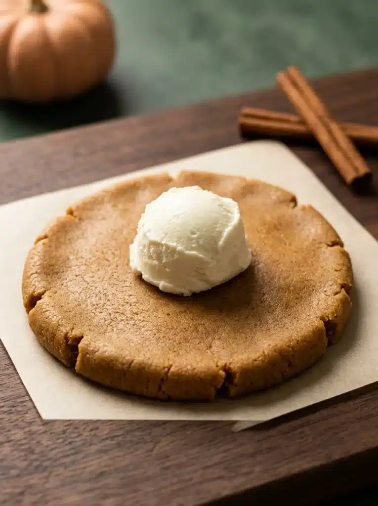 Pumpkin Cheesecake Cookies That Are Rich, Chewy, and Creamy 4 Pumpkin Cheesecake Cookies start with a firm cheesecake center placed inside soft pumpkin spice dough. Keeping the filling frozen makes the cookies easier to shape and helps prevent leaks while baking.